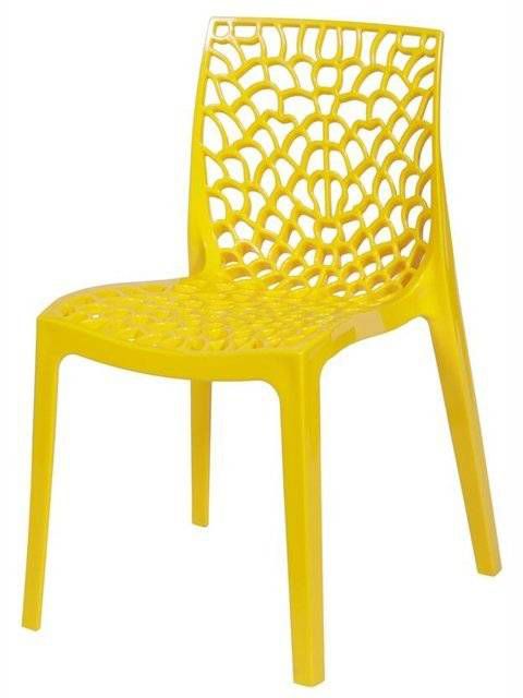 Cadeira Gruvyer Amarela em Polipropileno Vazada