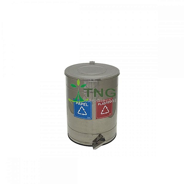 Lixeira 60 Litros Em Aço Inox Com Pedal e Divisória