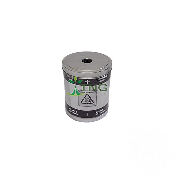 Coletor de Pilhas 15 Litros Em Aço Inox