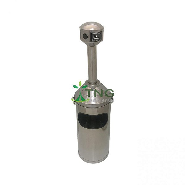 Bituqueira Com Lixeira de 20 Litros Em Aço Inox