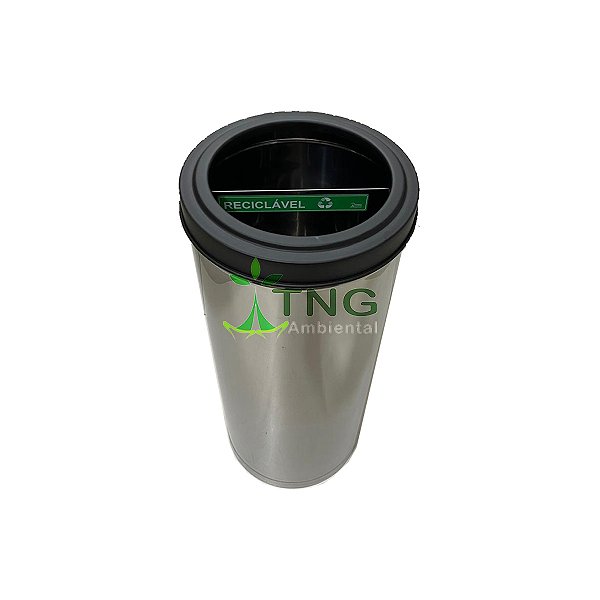 Lixeira 75 Litros Em Aço Inox Com Duas Divisórias e Aro