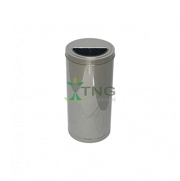 Lixeira 25 Litros Em Aço Inox Com Tampa Meia-Lua