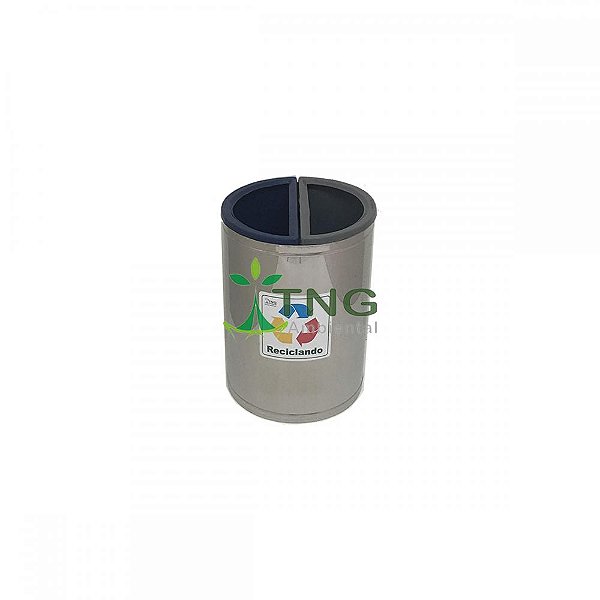 Lixeira 30 Litros Em Aço Inox Com Duas Divisórias