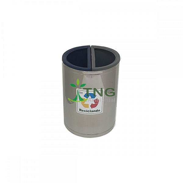 Lixeira 50 Litros Em Aço Inox Com Duas Divisórias
