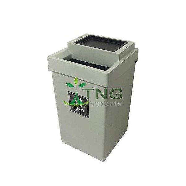 Lixeira 120 litros em fiberglass com cinzeiro metálico removível
