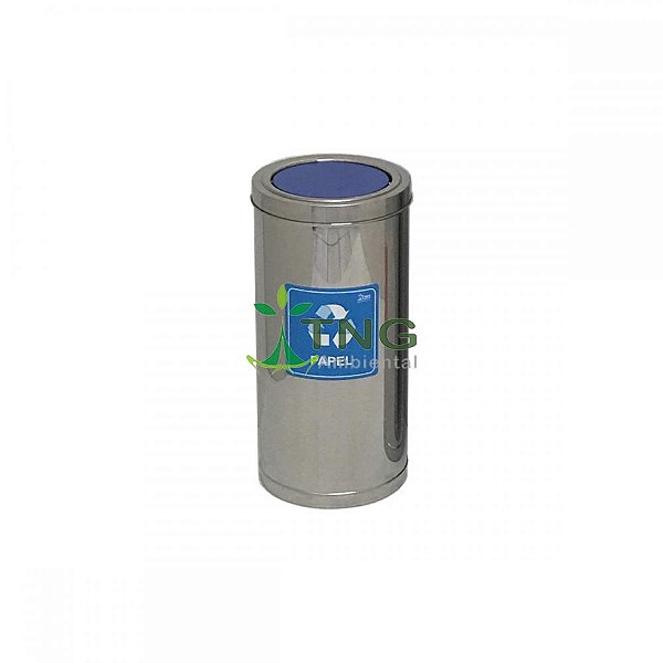 Lixeira 75 litros em aço inox com tampa flip-top colorida