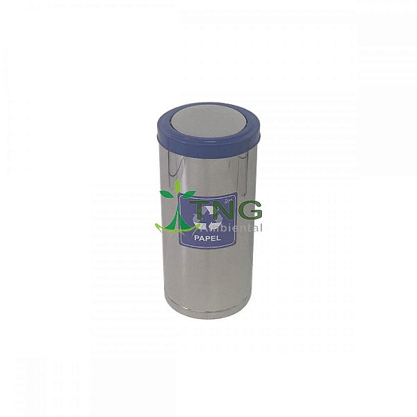 Lixeira 25 litros em aço inox com tampa flip-top colorida
