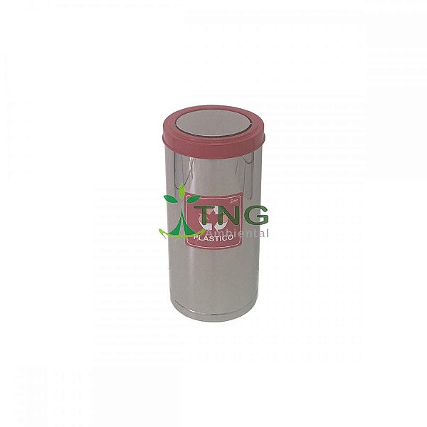 Lixeira 32 litros em aço inox com tampa flip-top colorida