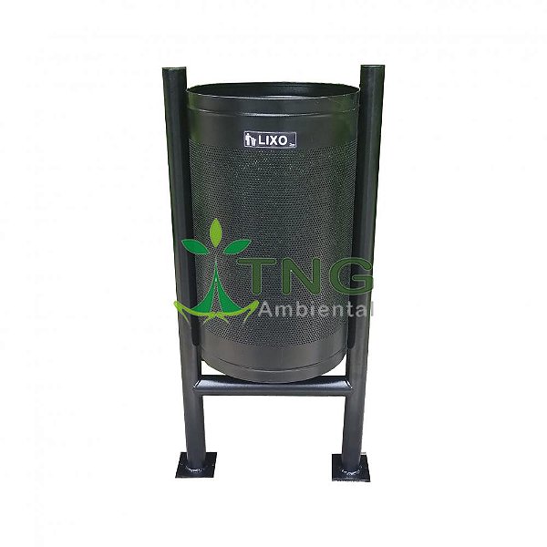 Lixeira 60 litros em aço para áreas públicas