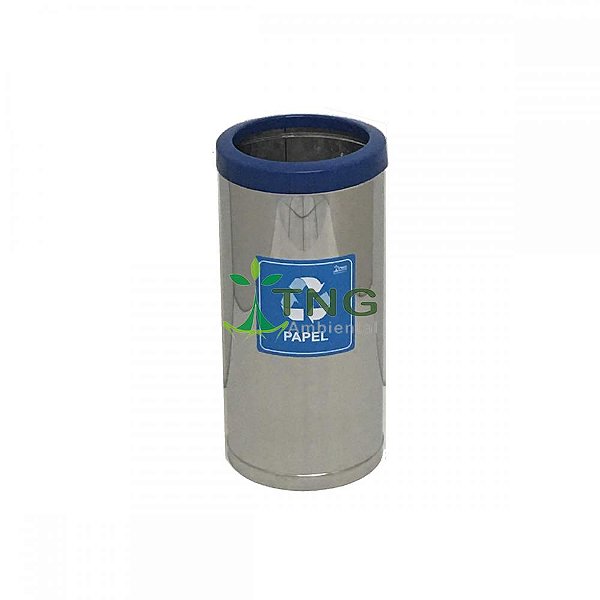 Lixeira 25 litros em aço inox com aro em plástico