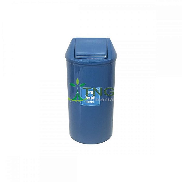 Lixeira 37 litros em fiberglass com tampa vai-vem