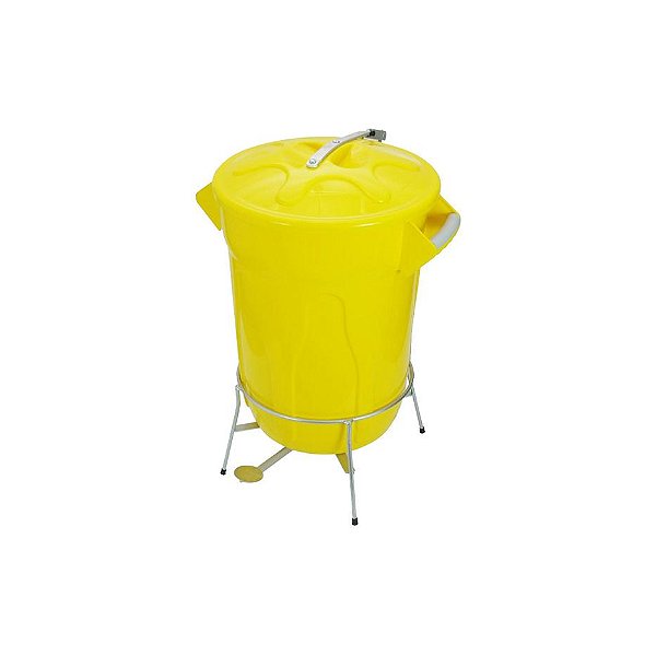 Lixeira 100 litros em plástico com pedal galvanizado