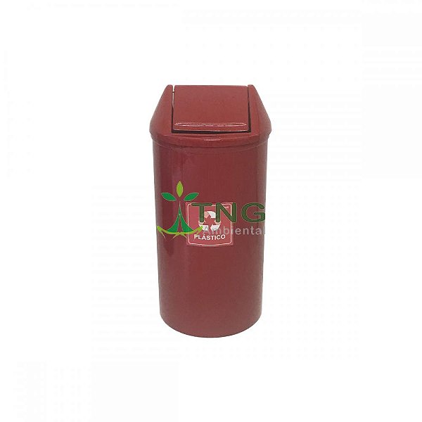 Lixeira 80 litros em fiberglass com tampa vai-vem