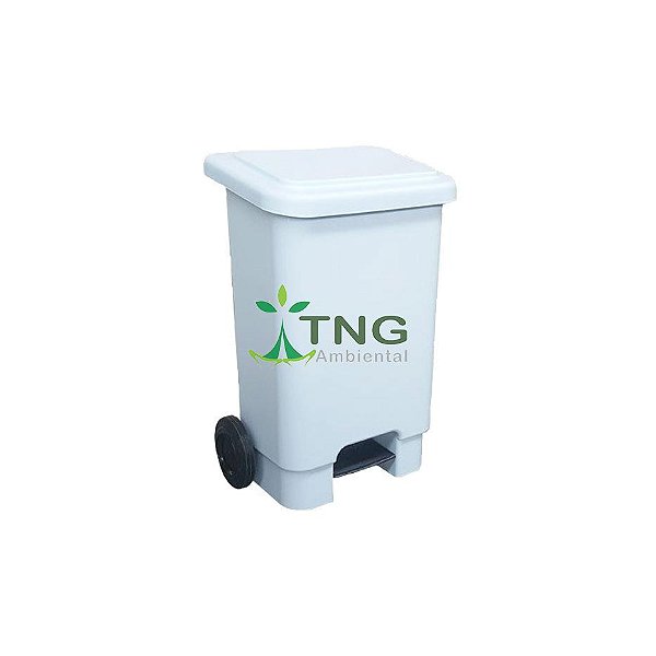 Lixeira 100 litros em plástico com pedal e rodas
