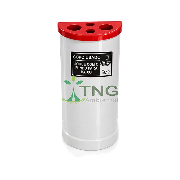 Lixeira para copos usados em fiberglass com 04 aberturas