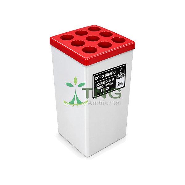Lixeira para copos usados em fiberglass com 09 aberturas
