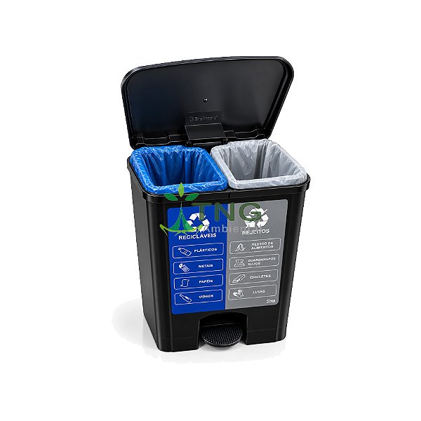Lixeira 50 litros em plástico com pedal