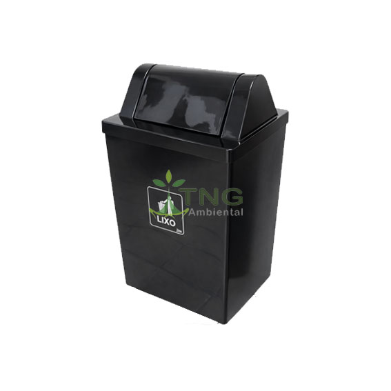 Lixeira 120 litros em fiberglass com tampa vai-vem
