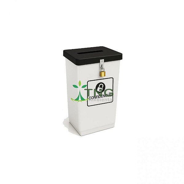 Coletor 27 litros em fiberglass com tampa tipo urna com cadeado