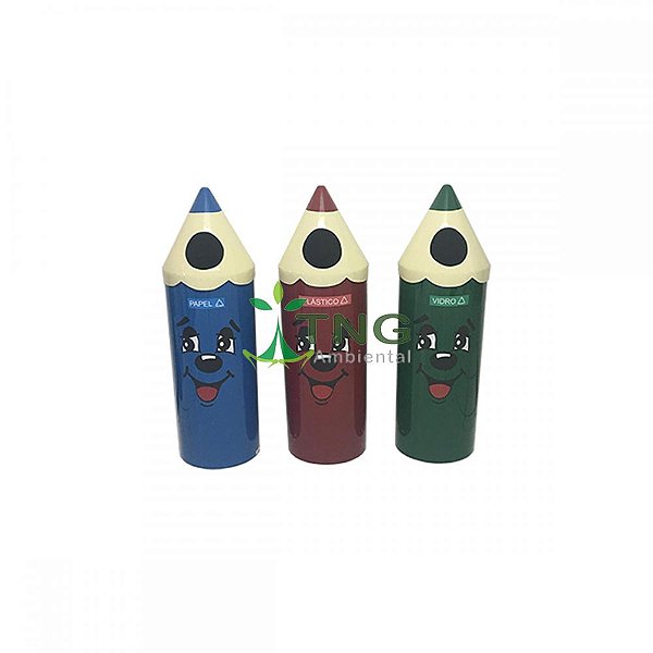 Lixeira 40 litros em fiberglass modelo Lápis
