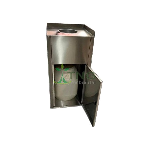 Lixeira 60 litros fast food para liquidos em aço inox 430