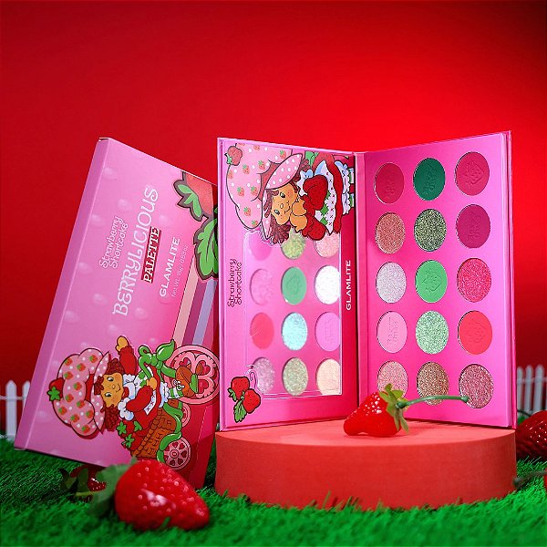 Paleta da Sombras Strawberry Shortcake X Glamlite "Berrylicious" Palette | Moranguinho