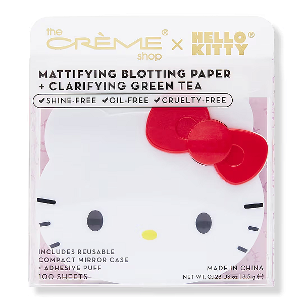 Papel Matificador The Crème Shop Hello Kitty Mattifying Blotting Paper + Reusable Mirror Compact