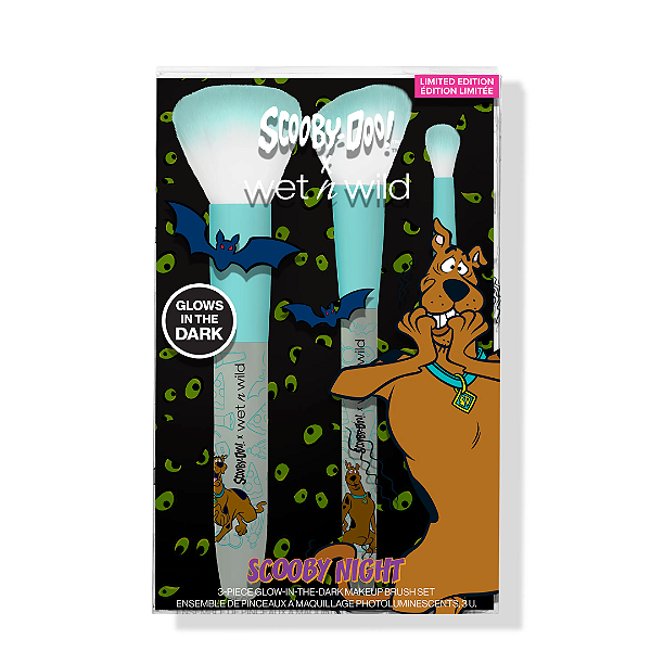 Kit de Pincéis Wet N Wild Scooby Night 3-Piece Glow-in-the-dark Makeup Brush Set | Scooby-Doo