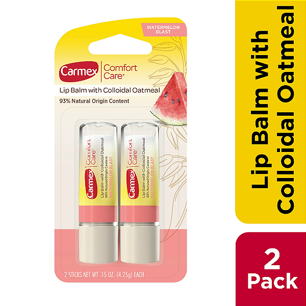 Lip Balm Carmex Comfort Care Lip Balm Sticks with Colloidal Oatmeal, Watermelon - 2UND | 4,5G