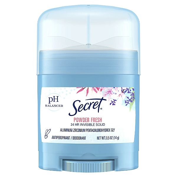 Mini Desodorante Sólido Secret Invisible Solid Antiperspirant and Deodorant Stick Powder Fresh 14g