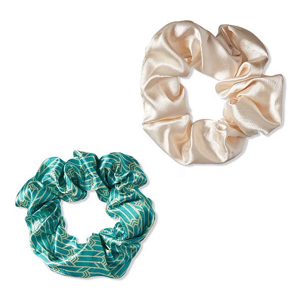 Duo de Scrunchies Scünci Wicked Emerald City Satin Scrunchies | Edição Limitada