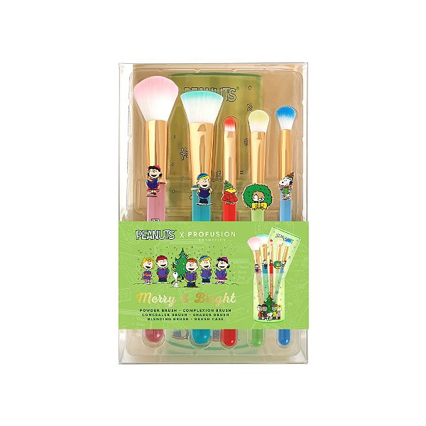 Kit de Pincéis Profusion Cometics X Peanuts Holiday Merry & Bright Brush Set with Case