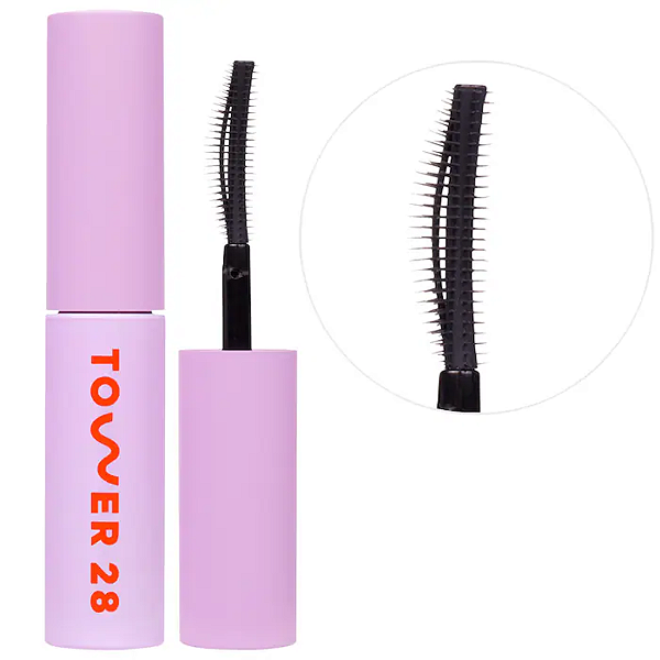 Mini Máscara de Cílios Tower 28 MakeWaves Lengthening + Volumizing Mascara | Cor: Jet Black