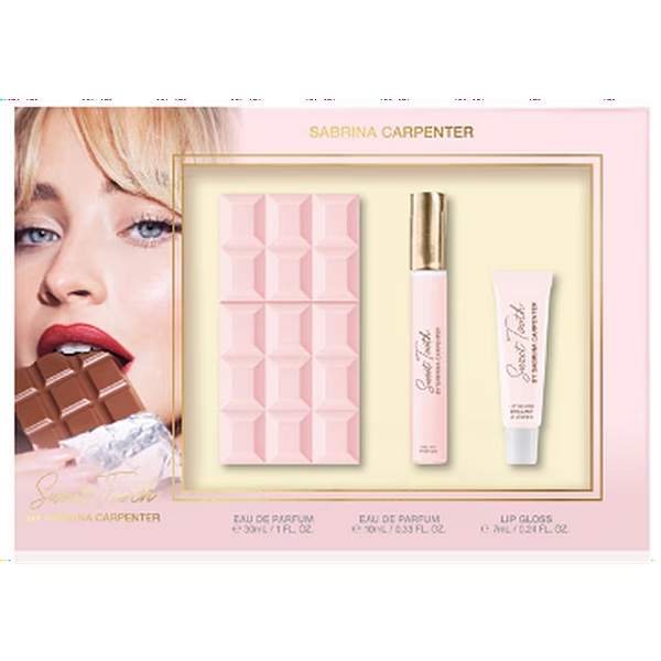 Kit de Perfume e Gloss Sabrina Carpenter Sweet Tooth EDP Fragrance Gift Set for Women, 3 Pieces