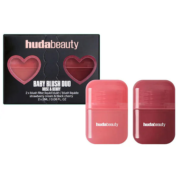 Kit de Blushes Huda Beauty Mini Baby Blush Duo Set | Strawberry Cream and Black Cherry 2ML