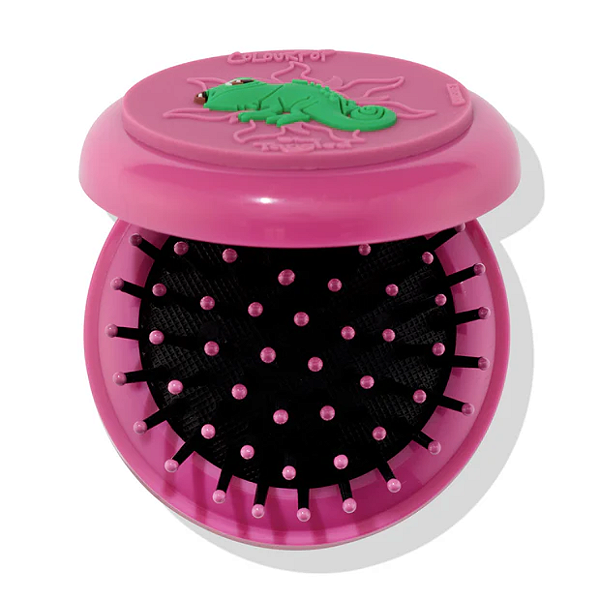 Mini Escova e Espelho Portátil Colourpop X Disney Tangled Tangled Pascal Hair Brush Mini Pocket Brush + Mirror | Enrolados Disney