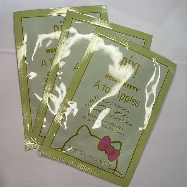 Máscara Facial Pixi +  Hello Kitty A For Apples Sheet Mask x3 | 23g/un (caixa danificada)