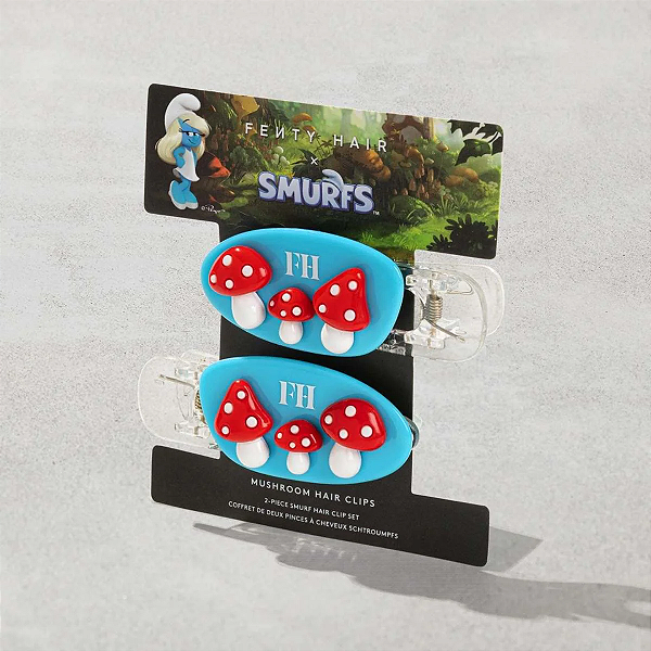 Presilha de Cabelo Fenty Hair x Smurfs Mushroom Clips 2-Piece Smurf Hair Clip Set | EDIÇÃO LIMITADA