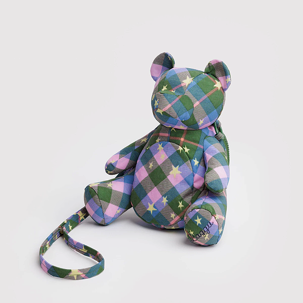 Bolsa Baggu Bear Bag | Cor: Green Star Plaid