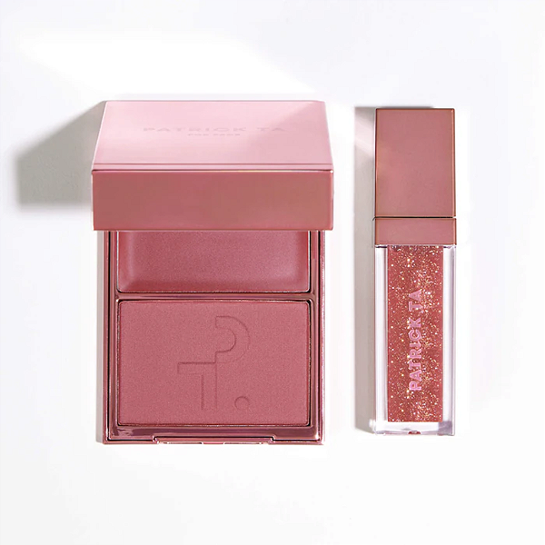 Kit Blush e Gloss Patrick Ta Patrick's Glow and Gloss Set: Major Headlines Blush Duo and Lip Gloss Makeup Gift Set | Cor: Warm Me Up