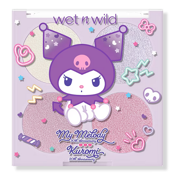 Paleta de Rosto Wet N Wild Kuromi Anniversary Blush & Highlighter Quad | Cor: My Attitude