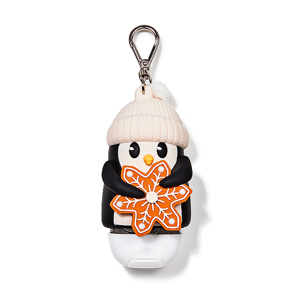 Suporte para Higienizador Bath and Body Works "PocketBac Holder" Cookie Penguin Light-up