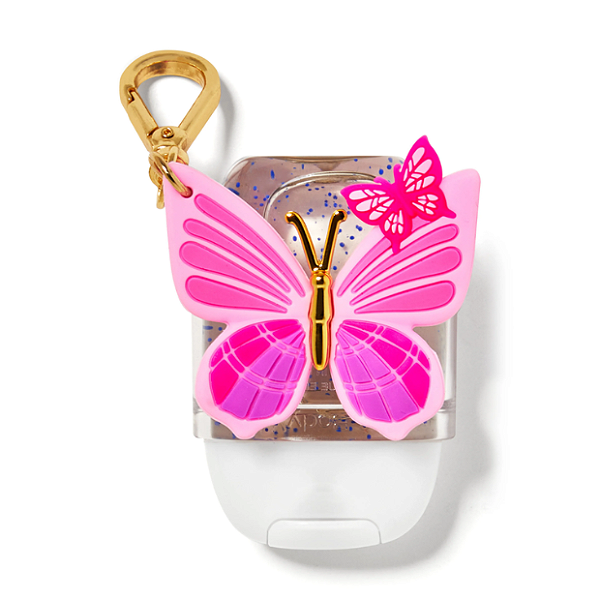 Suporte para Higienizador Bath and Body Works "PocketBac Holder" Pink Butterflies