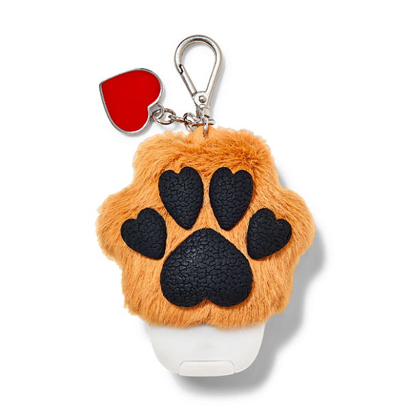 Suporte para Higienizador Bath and Body Works " PocketBac Holder " Brown Heart Paw with Charm