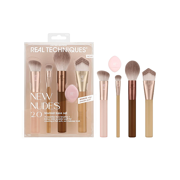 Kit Pincéis Real Techniques New Nudes 2.0 5 Piece Face Makeup Brush Set