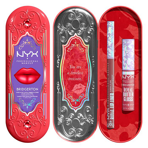 Kit Labial Nyx Bridgerton Royal Treasures 2-Piece Lip Kit | Cor: PEONY PASSION, CUPID'S SECRET | EDIÇÃO LIMITADA