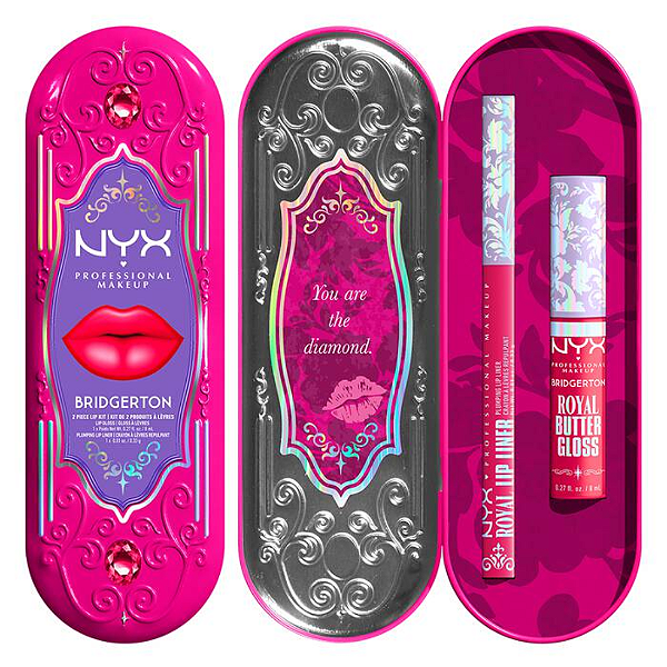 Kit Labial Nyx Bridgerton Royal Treasures 2-Piece Lip Kit | Cor: SUMMER FRUIT, RUMOUR HAS IT | EDIÇÃO LIMITADA