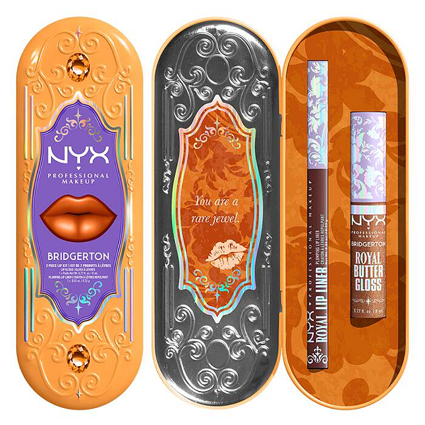 Kit Labial Nyx Bridgerton Royal Treasures 2-Piece Lip Kit | Cor: POUT AND ABOUT, TOFFEE TEMPTATION | EDIÇÃO LIMITADA