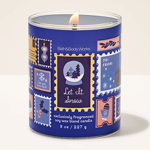 Vela Bath And Body Works Let It Snow Single Wick Candle
