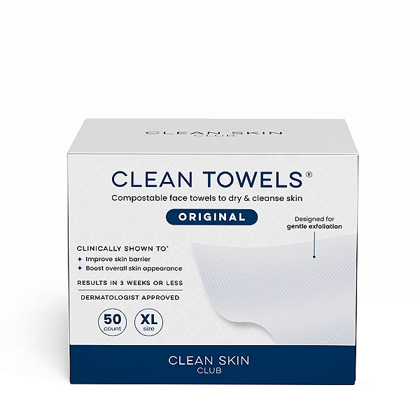 Toalha Facial Clean Skin Club Disposable Face Towel for Improved Skin | XL - 50ct